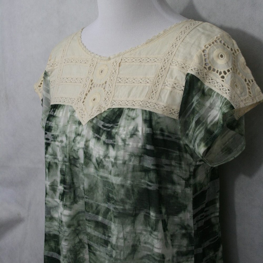 Free People Anthropologie Sheer Poly Blouse SZ L - Picture 1 of 9
